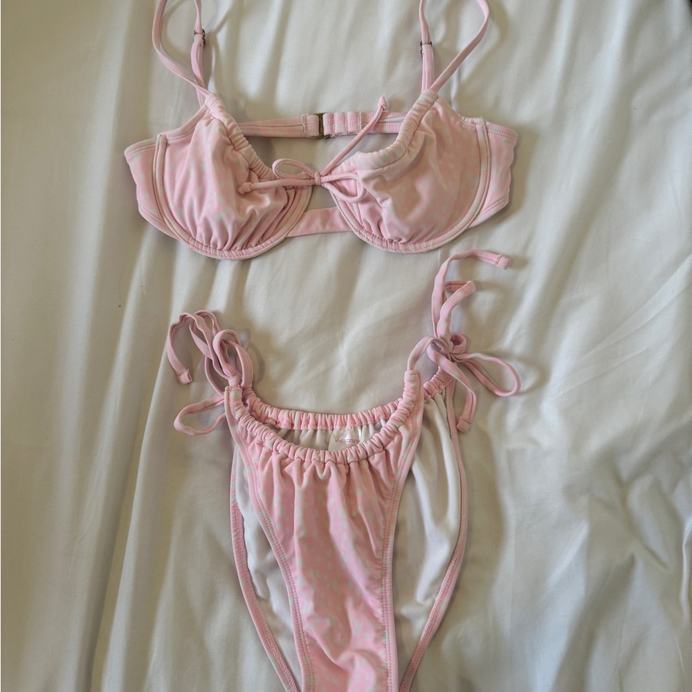 Xhilaration Pink and White Bikini